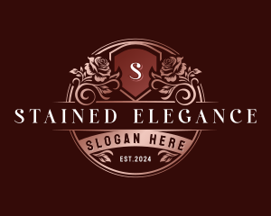 Elegant Rose Shield logo design