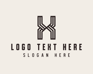 Typography - Stripe Business House Letter X logo design