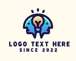 Thinking - Genius Human Light Bulb logo design