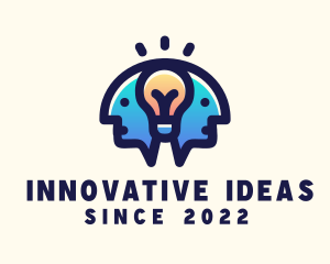 Genius Human Light Bulb logo design