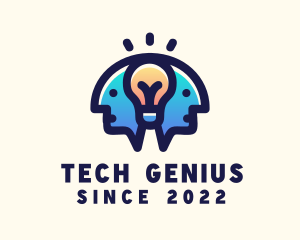 Genius Human Light Bulb logo design