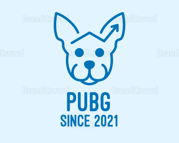 Blue Dog Monoline Arrow Logo