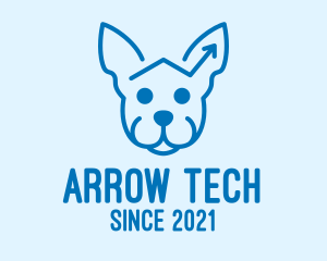 Blue Dog Monoline Arrow logo design