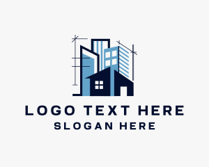 Housing - Urban Architecture Sketch logo design