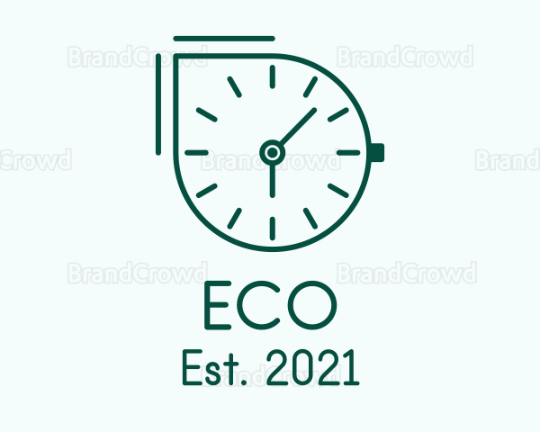 Green Outline Clock Logo