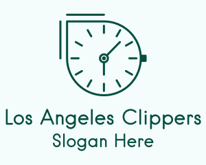 Green Outline Clock  Logo
