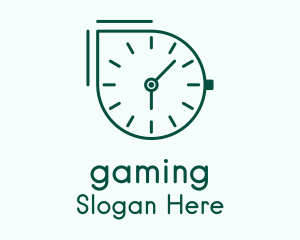 Green Outline Clock  Logo