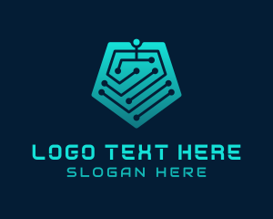 Networking - Pentagon Tech Circuit logo design