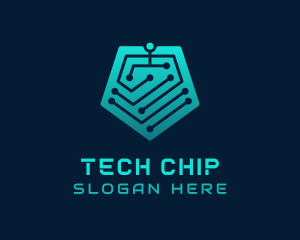 Microchip - Pentagon Tech Circuit logo design