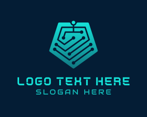 Pentagon - Pentagon Tech Circuit logo design