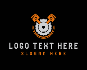 Repair - Automotive Piston Gear Mechanic logo design