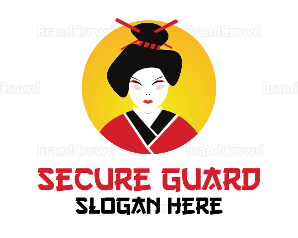 Japanese Geisha Woman Logo