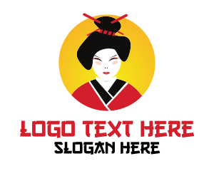 Japanese Geisha Woman Logo