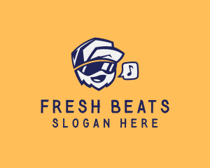 Hip Hop - Rapper Sunglasses Cartoon logo design