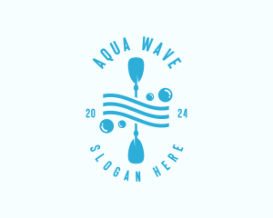 Kayak Paddle Wave logo design