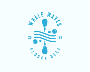 Kayak Paddle Wave logo design