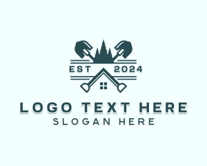 Planting - Landscaping Gardening Shovel logo design