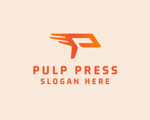 Modern Speed Wings Letter P logo design