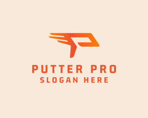 Modern Speed Wings Letter P logo design