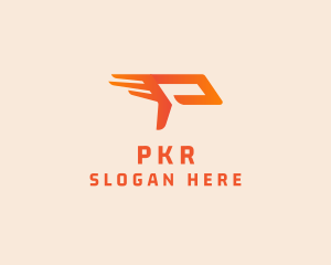 Modern Speed Wings Letter P logo design