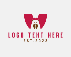 College Mascot - Grizzly Bear Letter W logo design