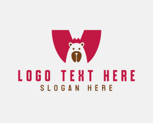 Polar Bear - Grizzly Bear Letter W logo design