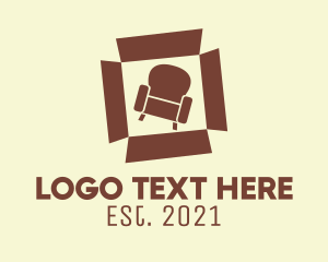 Box Armchair Furniture  logo design