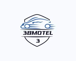 Fast Sports Car Shield logo design