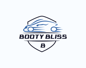 Fast Sports Car Shield logo design