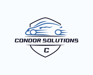 Fast Sports Car Shield logo design