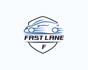 Fast Sports Car Shield logo design