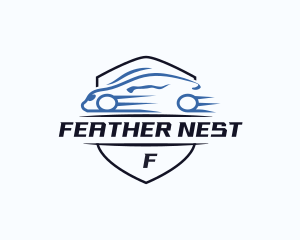 Fast Sports Car Shield logo design