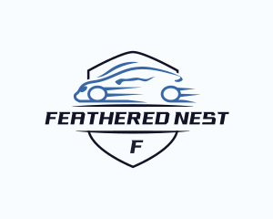 Fast Sports Car Shield logo design