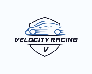 Fast Sports Car Shield logo design