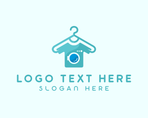 Laundromat - Hanger T-shirt Washing logo design