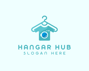 Hanger T-shirt Washing logo design