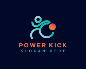 Kick - Player Athlete Sport logo design