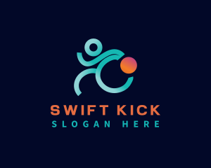 Kicking - Player Athlete Sport logo design