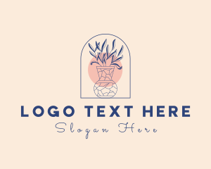 Home Decor - Flower  Vase Decor logo design