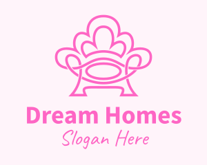 Throne - Pink Accent Chair logo design