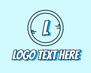 Comic Book - Circle Handdrawn Sketch logo design