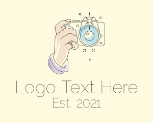 Pastel Camera Line Art  logo design