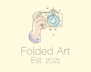 Pastel Camera Line Art  logo design