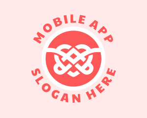 Dating App - Heart Knot Romance logo design