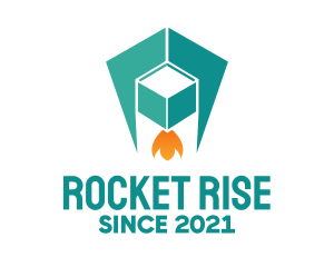 Geometric Blue Rocket logo design