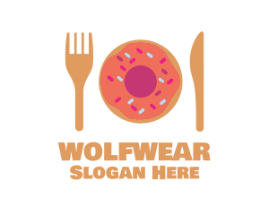 Dessert - Sweet Donut Dessert Knife & Fork logo design