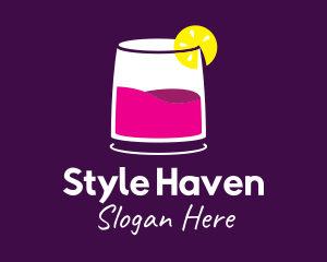 Bartending - Wine Cocktail Drink logo design