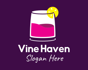 Wine Cocktail Drink logo design