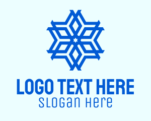 Season - Blue Geometric Snowflake logo design