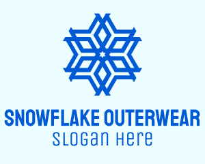 Blue Geometric Snowflake  logo design